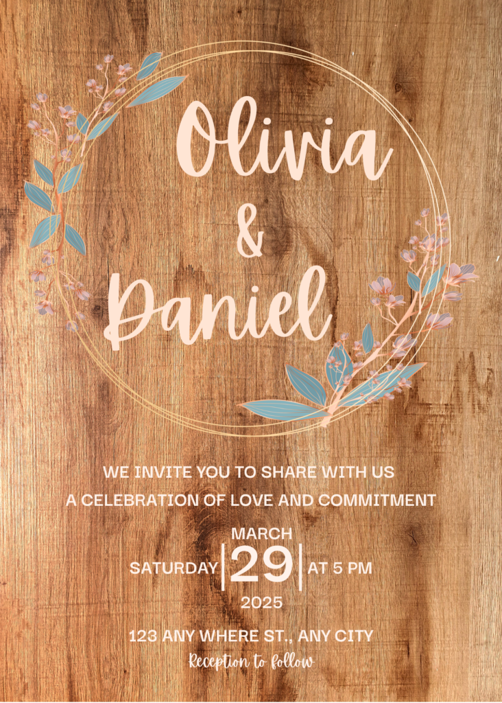 Rustic wedding invitation