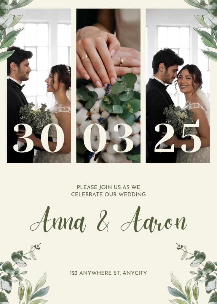 Personalized classic wedding invitation