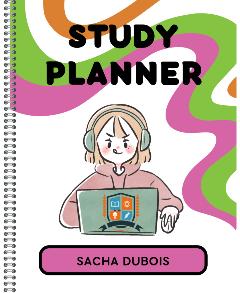 Cover of planner for student for back to school