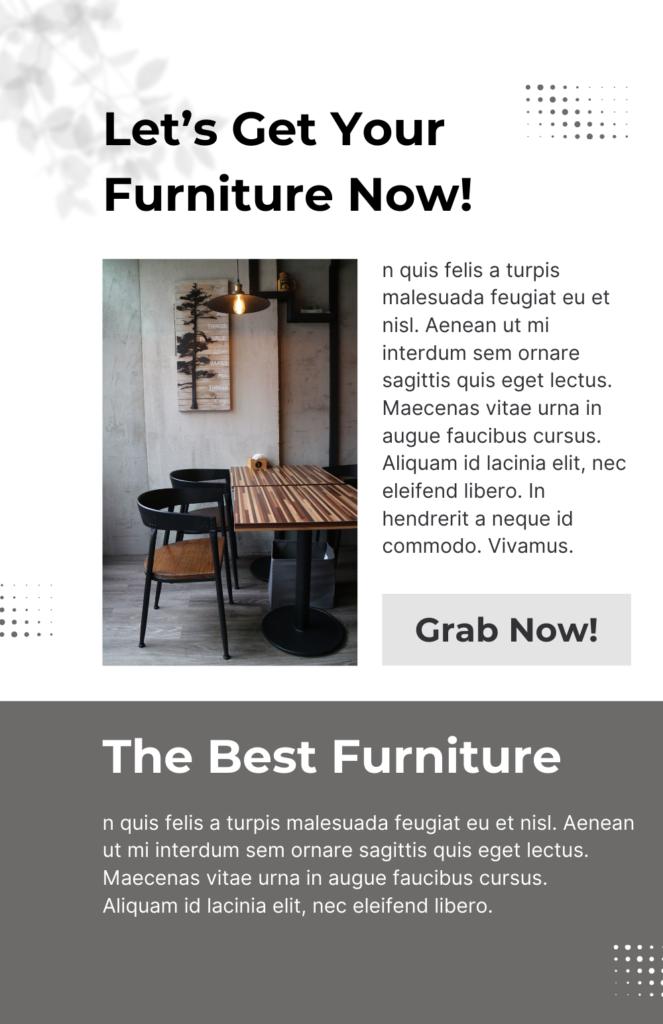 modern bi-fold furniture sample brochure page 2