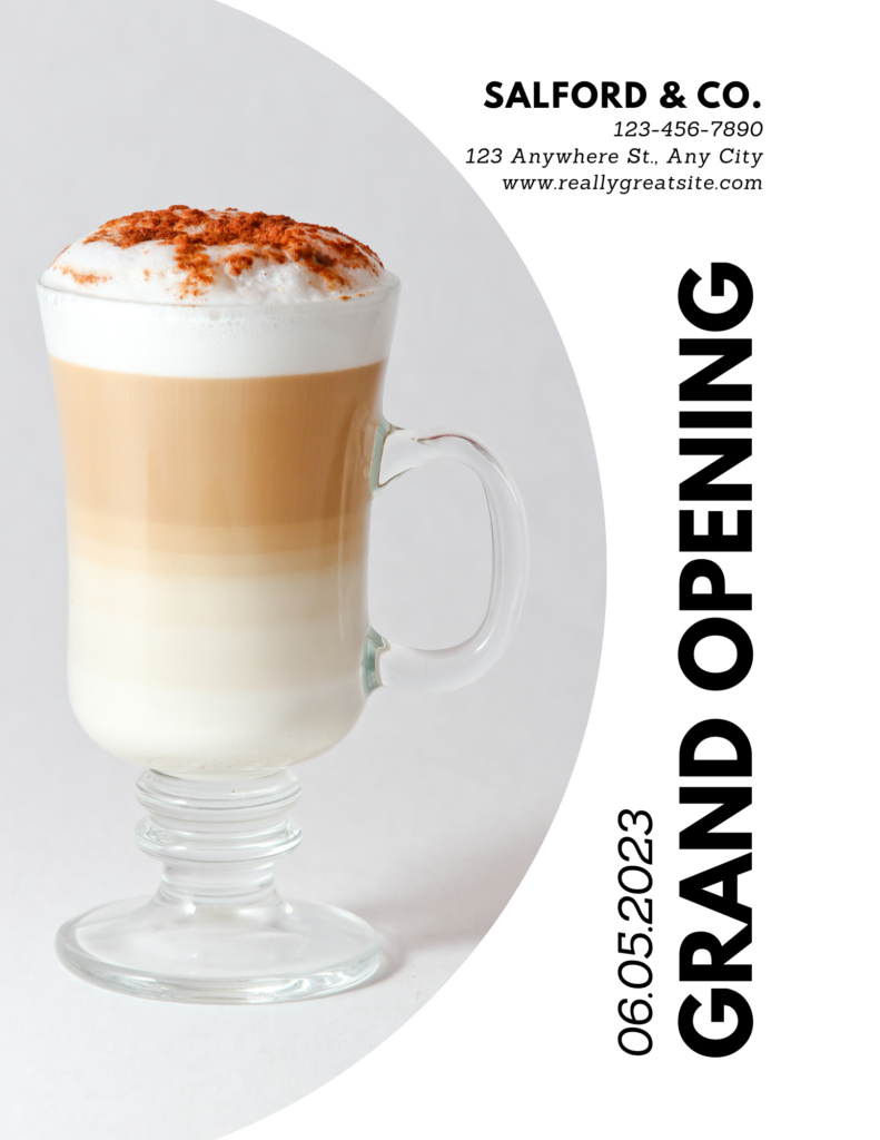 Flyer for coffee shop sample