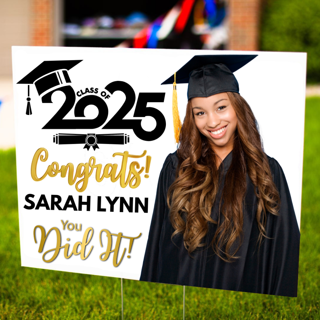 Personalized graduation lawn sign