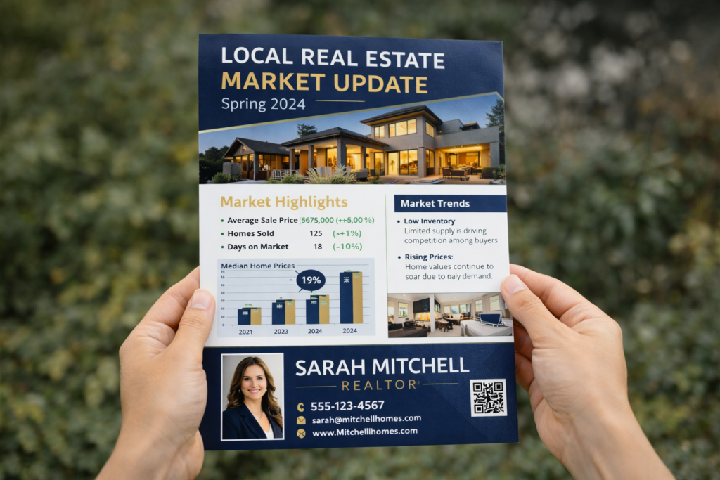 Personalized branded real estate market update for real estate agents