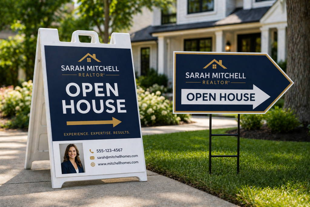 Real Estate open house signage and directional