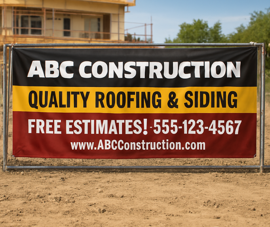 Vinyl sign or banner for Construction Company