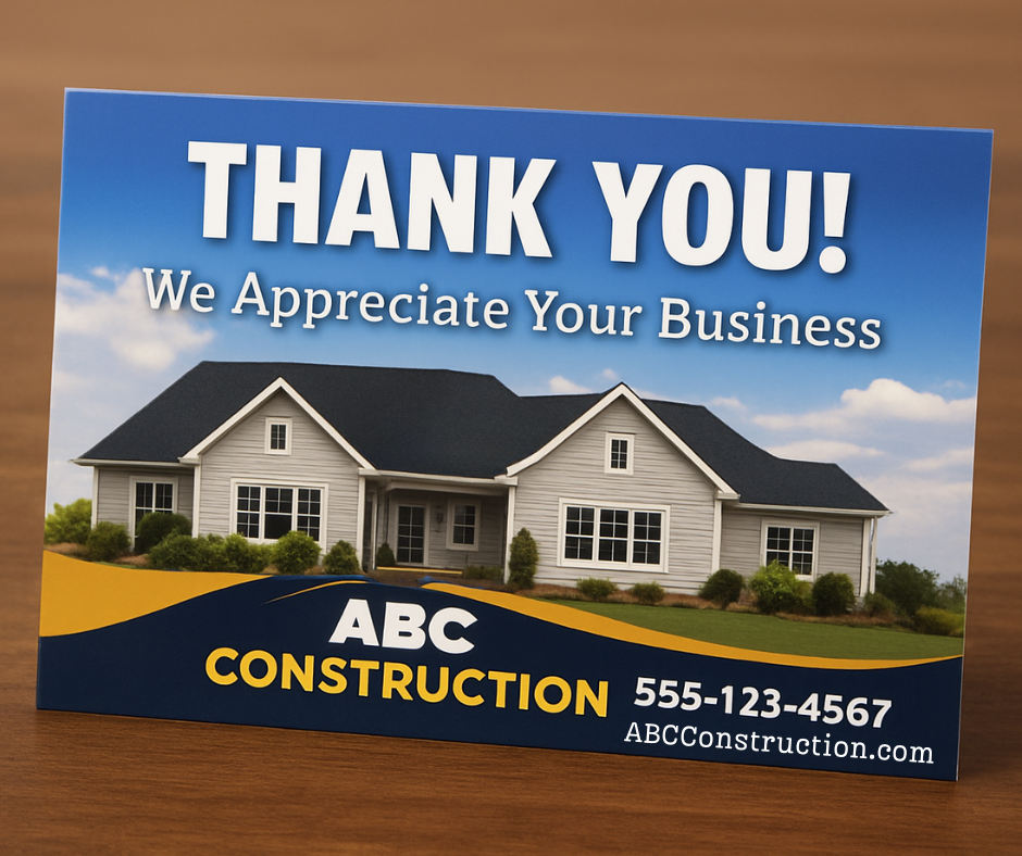 Thank you card for Construction Company